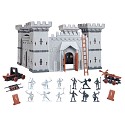 Kleine Ritterburg mit Spielfiguren Königreich Burg Schloss silber/schwarz