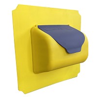 Moveandstic Platte 40x40 cm gelb incl. Briefkasten gelb mit grauem Deckel