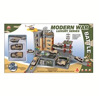 Militär-Station Spielset mit 2 Autos und einem Hubschrauber 1