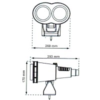 Platte 20x40cm magenta mit Fernglas grau/türkis 6