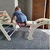 Kletterleiter mit Kletterrampe und -bogen, weiÃ/holz 1