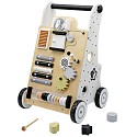 Baby Walker mit Xylophon weiß, Lauflernwagen Holz