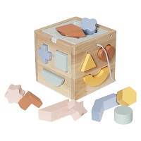 Motorikwürfel Steckspiel pastellfaben