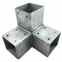 Holzverbinder, Eckverbinder, Pfostenverbinder für 3 x Kantholzbalken 90 x 90 mm
