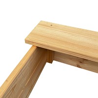 Sandkasten aus naturbelassenem Massivholz 180 x 180 cm 1
