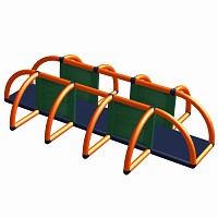 Minka und Fred - Hundeparcours SAM mit Zwischenwänden Orange/Titangrau