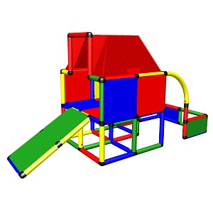 Moveandstic Fabian - Spielhaus mit Dach und Kleinkindrutsche