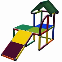 Moveandstic MOMO Krabbel-Spielhäuschen multicolor, Spielhaus für Kleinkinder mit Kleinkindschräge