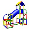 Moveandstic Felix - Kletterturm mit blauer Krabbelröhre und Ausstieg