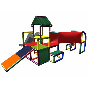 Moveandstic Multispielanlage mit Rutsche Kletterturm und Krabbelröhre