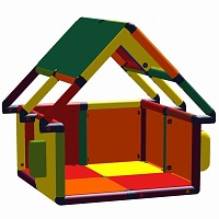 Move and Stic Kleinkindspielhaus LEJA mit Briefkasten und Telefon Multicolor