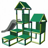 Spielturm Gesa - Kletterturm für Kleinkinder mit Rutsche und Stoffeinsätzen apfelgrün-grün Spielturm Gesa - Kletterturm für Kleinkinder mit Rutsche und Stoffeinsätzen apfelgrün-grün