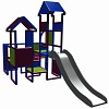 Move and stic Moritz  - Spielburg mit Rutsche - magenta-blau-apfelgrün