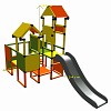 Moveandstic Moritz - Spielburg mit Rutsche - orange-gelb-apfelgrün 2