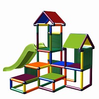Spielturm Gesa - Kletterturm für Kleinkinder mit Rutsche und vielen Platten multicolor