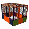 Moveandstic Lucy - Ballcenter Bällebad ohne Boden, titangrau-apfelgrün-orange