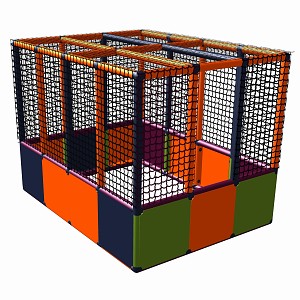 Moveandstic Lucy - Ballcenter Bällebad ohne Boden, titangrau-apfelgrün-orange