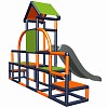 Moveandstic - Charlin Spielturm mit Rutsche und Schräge, apfelgrün-orange-titangrau 1