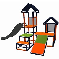 Move and Stic - Rutschturm FRANKA Orange/Titangrau
