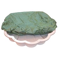 Wasser und Sandmuschel pastell blau mit Sternen-im Gebrauch Sand- & und Wassermuschel grau mit Seesternen incl. Sandkastenabdeckung 1