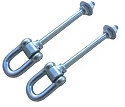 2er Set Schaukelhaken Verzinkter Stahlhaken für Schaukeln mit Bolzenlänge 140mm 