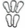 Karabinerhaken 5 Stück 9x90mm M8 mit Sicherungsmutter, Schaukelkarabiner mit Sicherheitsverschluss 