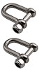 2 Stück Schäkel Verbinder Schaekel D-Schäkel gerade 6 mm Edelstahl Ösenbolzen