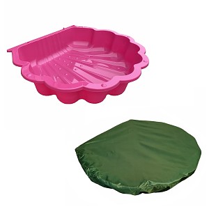 Sand- & und Wassermuschel PINK incl. Sandkastenabdeckung