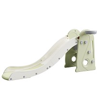 Kinderrutsche pastellgrün-grau-natur mit Basketballkorb und Ball